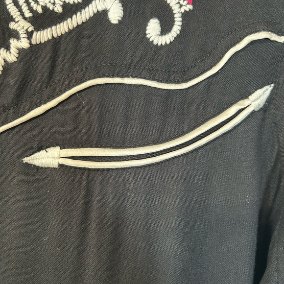 Ariat Black Long Sleeve Dress with Pink Embroidery - Picture 5 of 12